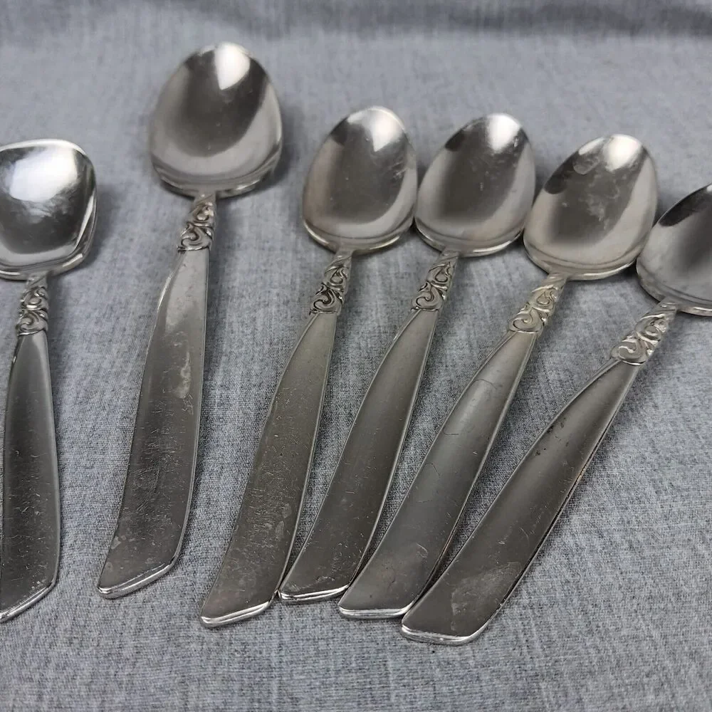 Community South Seas 8 Spoon Lot Mid Century Modern Replacements Pieces Bon Bon